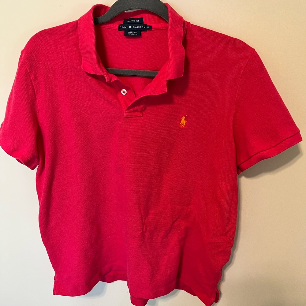 Ralph Lauren Women’s Polo Shirt / Classic Fit / Size XL / Fuchsia Pink / Cotton